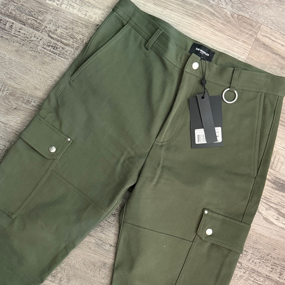 The Kooples Olive Cargo Trousers with Utility Pockets